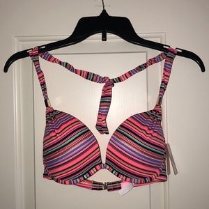 NWT Victoria’s Secret striped push-up bikini top